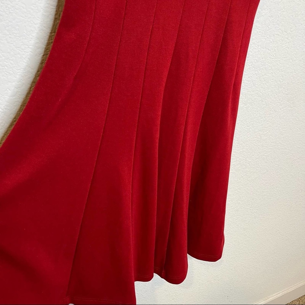 EUC Anthropologie Maeve Red V-Neck Short Sleeve Fit-and-Flare Dress in Medium - Picture 6 of 11